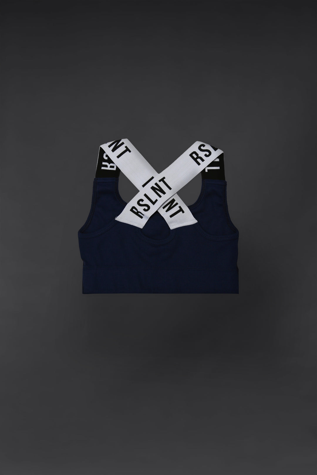 RSLNT Micro-Rib Cross Strap Sports Bra (Navy)