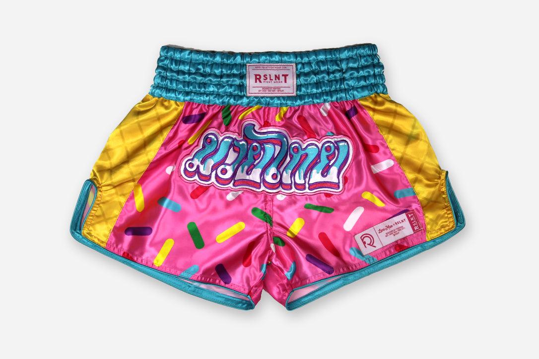 Green and red muay thai shorts, thai boxing shorts – Tigre Thai