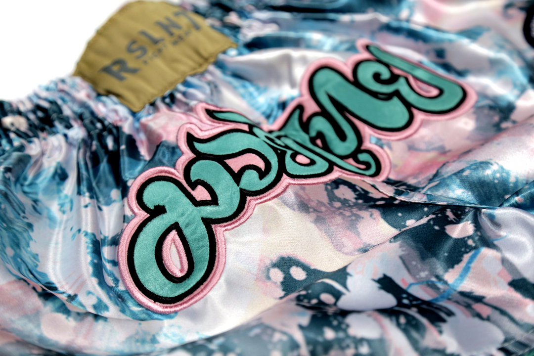 "Drip" Muay Thai Shorts (Aqua/Pink)