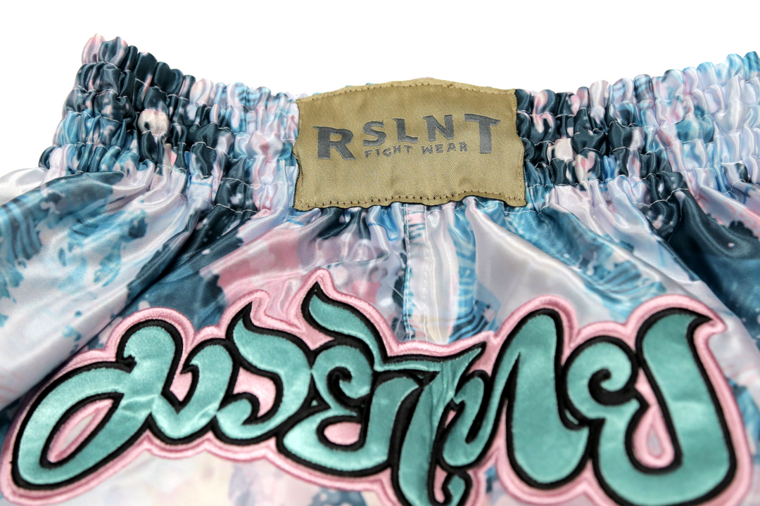 "Drip" Muay Thai Shorts (Aqua/Pink)
