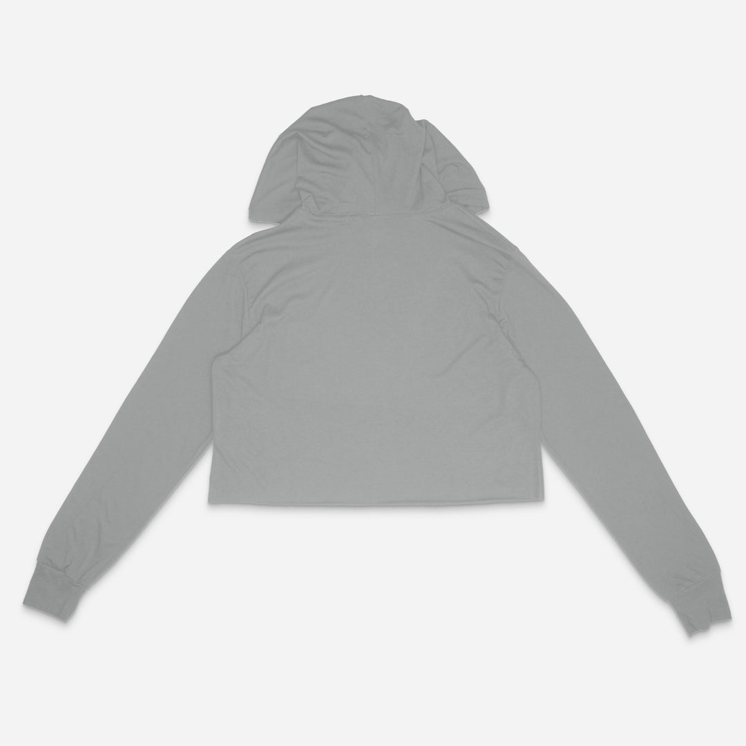 Cropped Reflective Hooded Shirt (Grey)