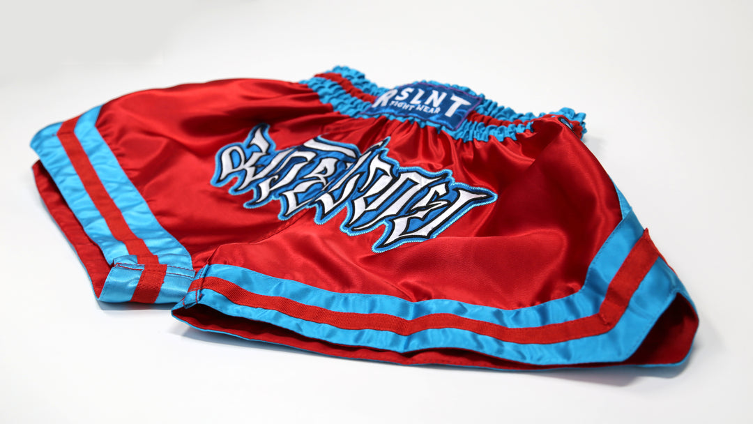 "Element" Muay Thai Shorts (Red/Baby Blue)