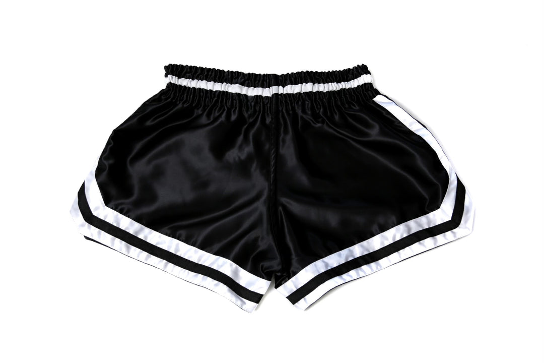 “Nak Muay” Muay Thai Shorts (Black / White)