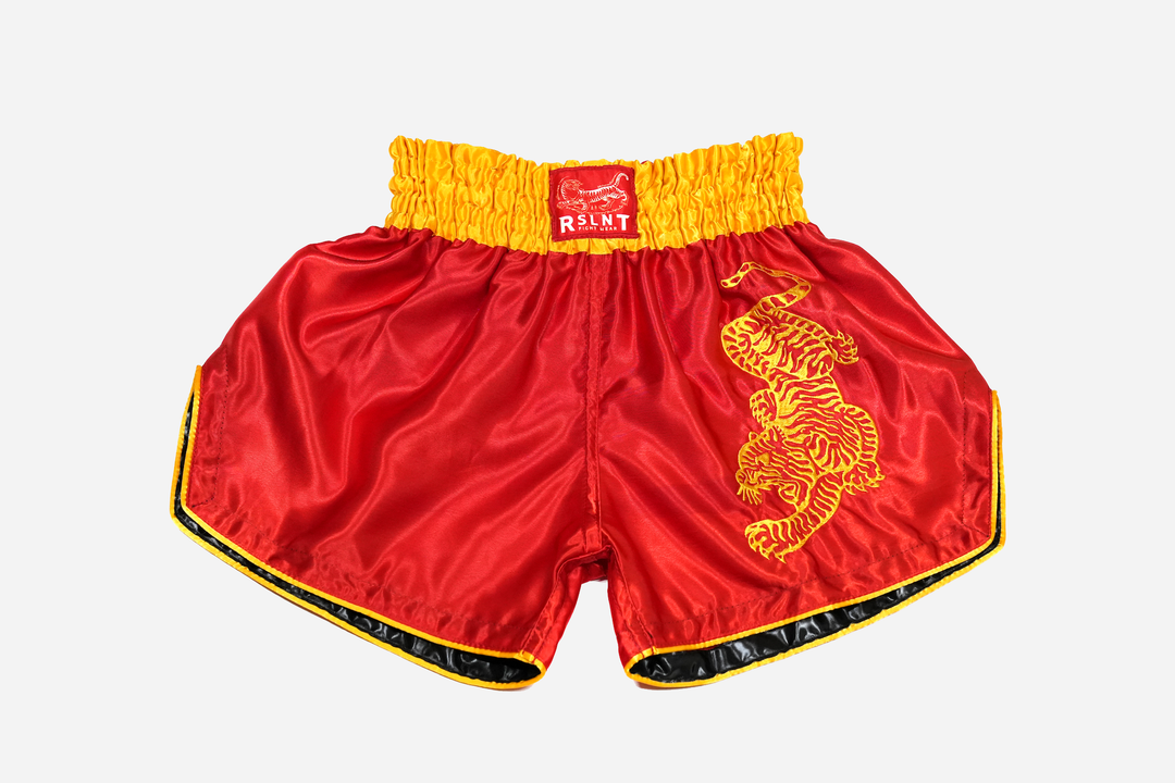 "Year of the Tiger" Muay Thai Shorts (Red/Gold)