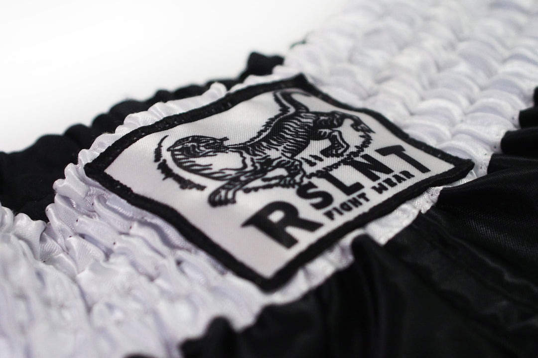 "Tiger" Muay Thai Shorts (Black/White)