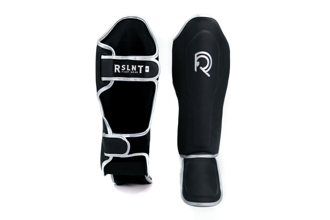 Shin Guards (Matte Black / Silver)