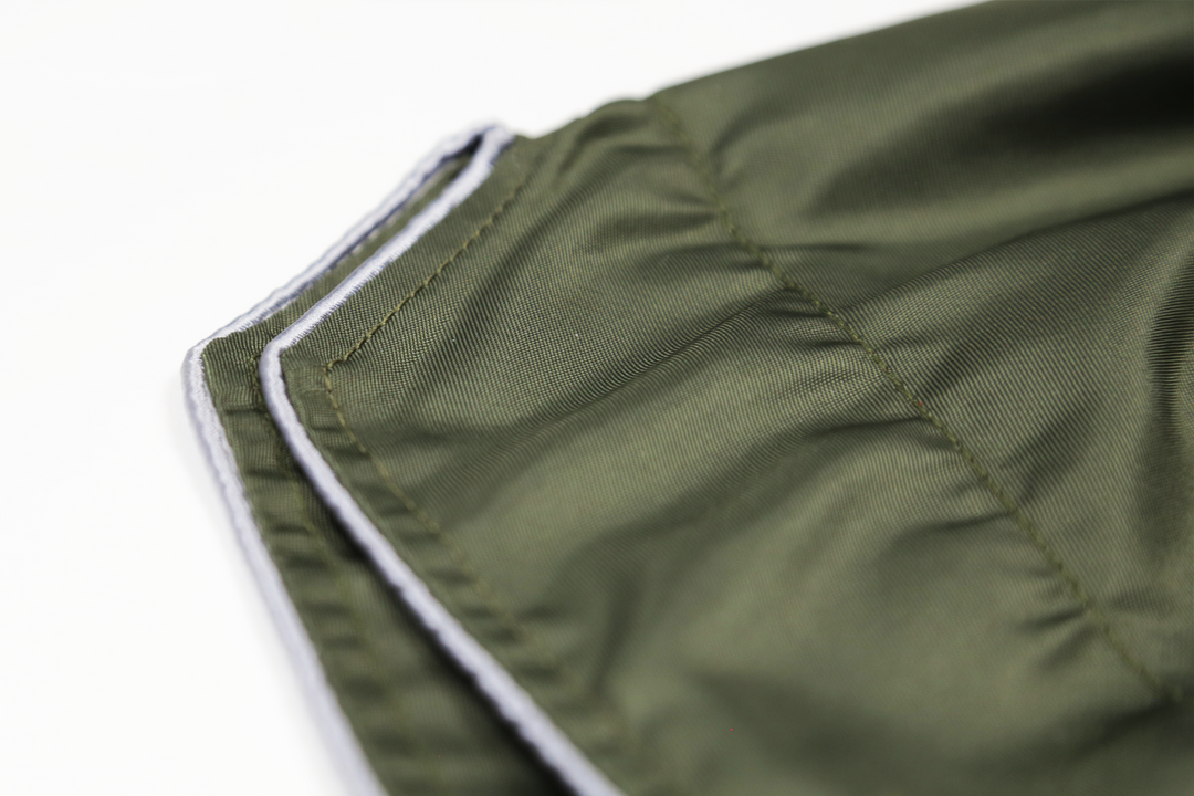 "Omega 2.0" Nylon Muay Thai Shorts (Olive / Silver)