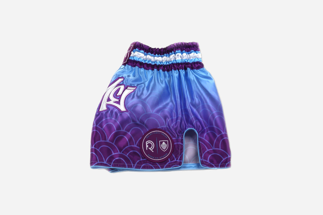 RSLNT x Ships Co Studio - Ombre Wave Shorts (Baby Blue/Purple)